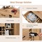 Costway 2-Door Wine Bar Cabinet Kitchen Sideboard Buffet with Drawer & Adjustable Shelves Black/Natural